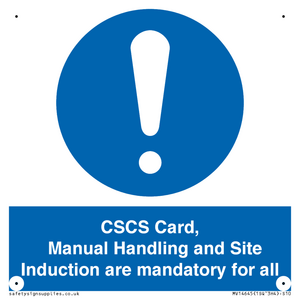 MV14645: CSCS Card Manual Handling and Site Induction are mandatory for all
