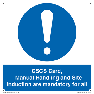 MV14645: CSCS Card Manual Handling and Site Induction are mandatory for all