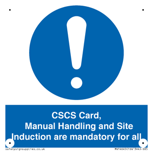 MV14645: CSCS Card Manual Handling and Site Induction are mandatory for all