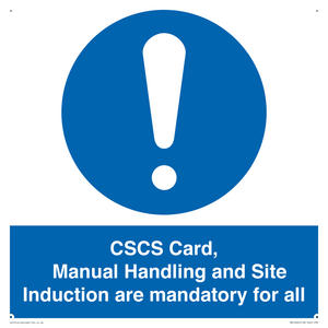 MV14645: CSCS Card Manual Handling and Site Induction are mandatory for all