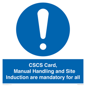 MV14645: CSCS Card Manual Handling and Site Induction are mandatory for all