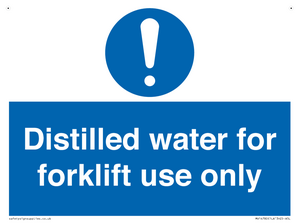 MV14780: Distilled water for forklift use only