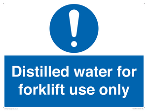 MV14780: Distilled water for forklift use only