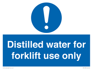 MV14780: Distilled water for forklift use only