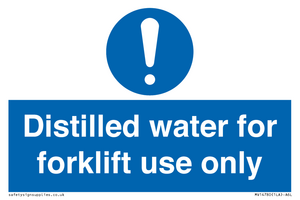 MV14780: Distilled water for forklift use only