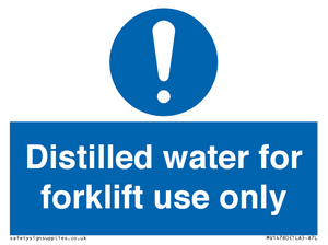 MV14780: Distilled water for forklift use only
