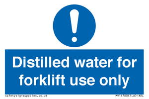 MV14780: Distilled water for forklift use only