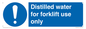 MV14780: Distilled water for forklift use only