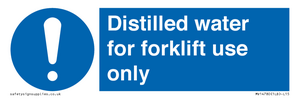 MV14780: Distilled water for forklift use only