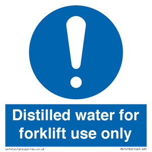 MV14780: Distilled water for forklift use only