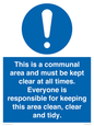 MV14971: This is a communal area and must be kept clear