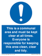MV14971: This is a communal area and must be kept clear