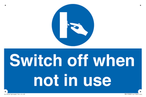 MV15368: Switch off when not in use