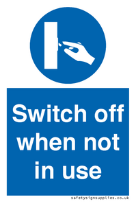 MV15368: Switch off when not in use