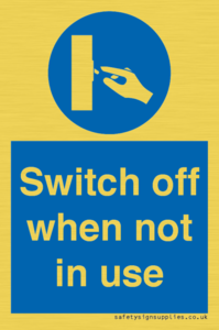 MV15368: Switch off when not in use