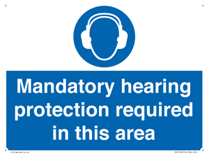 MV17045: Mandatory hearing protection required in this area