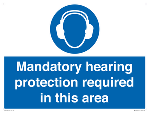 MV17045: Mandatory hearing protection required in this area