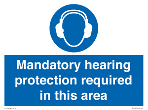 MV17045: Mandatory hearing protection required in this area