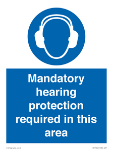 MV17045: Mandatory hearing protection required in this area
