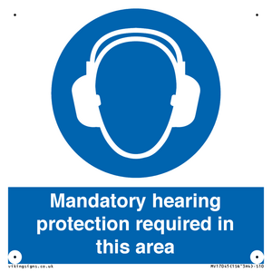 MV17045: Mandatory hearing protection required in this area