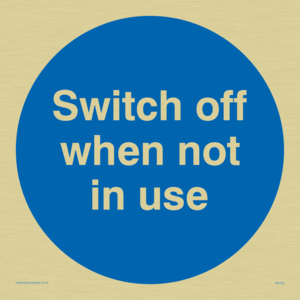 MV258: switch off when not in use