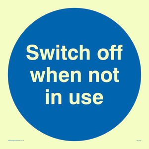 MV258: switch off when not in use