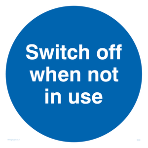 MV258: switch off when not in use