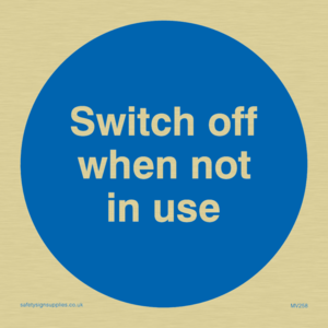 MV258: switch off when not in use