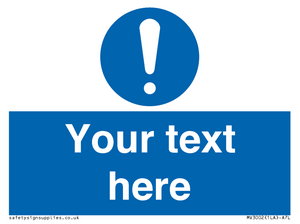 MV3002: Custom mandatory sign