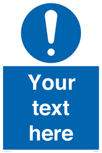 MV3002: Custom mandatory sign