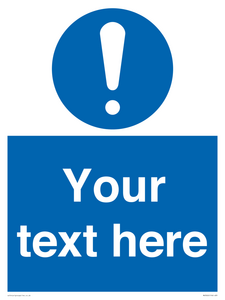 MV3002: Custom mandatory sign