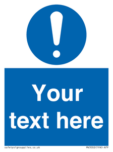 MV3002: Custom mandatory sign