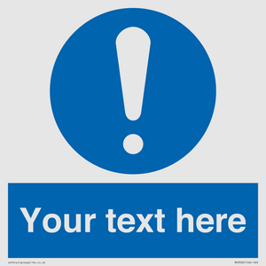 MV3002: Custom mandatory sign