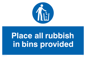 MV311: place all rubbish in bins provided