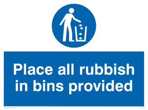 MV311: place all rubbish in bins provided