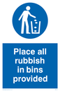 MV311: place all rubbish in bins provided