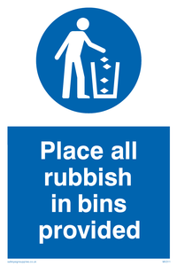 MV311: place all rubbish in bins provided