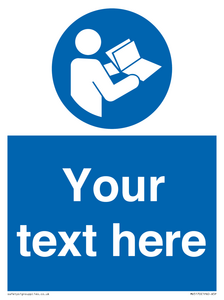 MV5170: Custom Refer to Instructions Sign