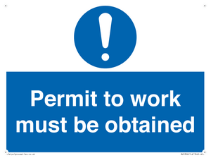 MV5326: Permit to work must be obtained
