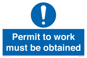 MV5326: Permit to work must be obtained