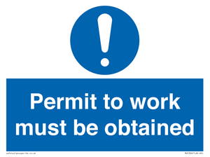 MV5326: Permit to work must be obtained