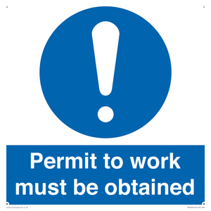 MV5326: Permit to work must be obtained