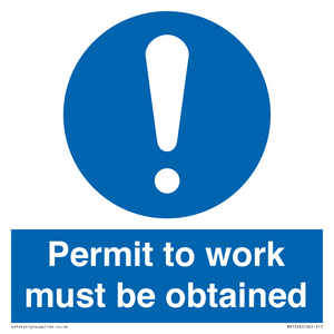 MV5326: Permit to work must be obtained