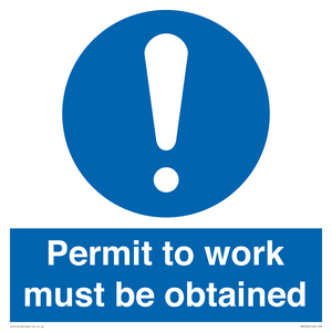 MV5326: Permit to work must be obtained