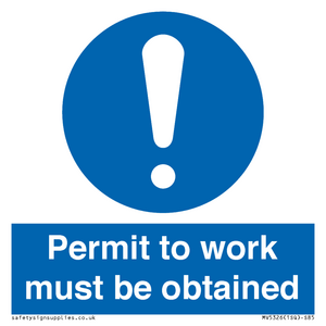 MV5326: Permit to work must be obtained