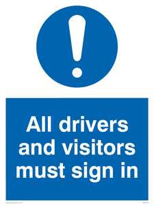 MV5342: All drivers and visitors must sign in