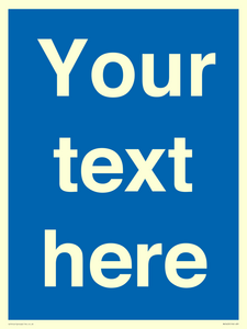 MV5403: Custom Blank mandatory (blue) Sign