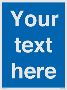 MV5403: Custom Blank mandatory (blue) Sign