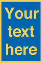 MV5403: Custom Blank mandatory (blue) Sign