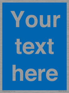 MV5403: Custom Blank mandatory (blue) Sign